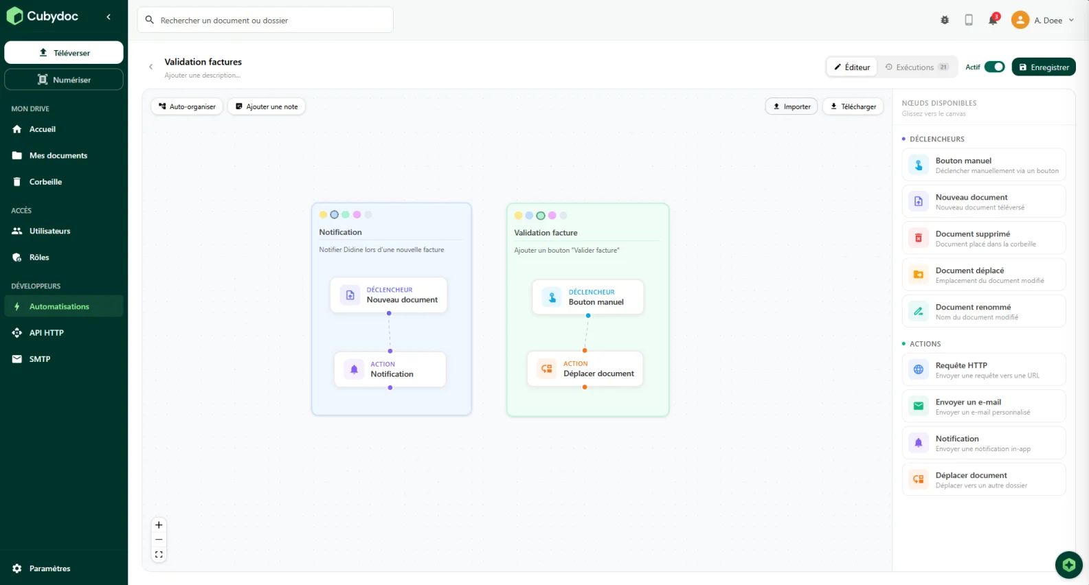 Cubydoc : Automatisations