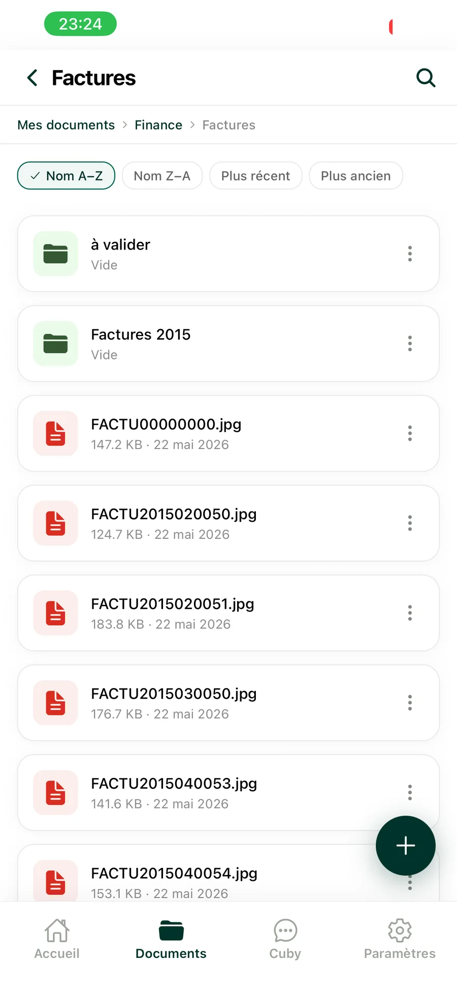 Cubydoc : Dossier de factures