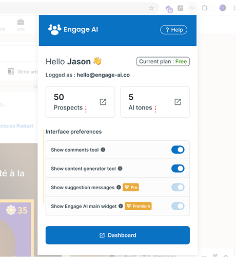 Extension Chrome Engage AI