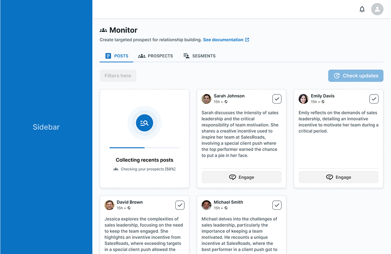 Engage AI : Publications des prospects