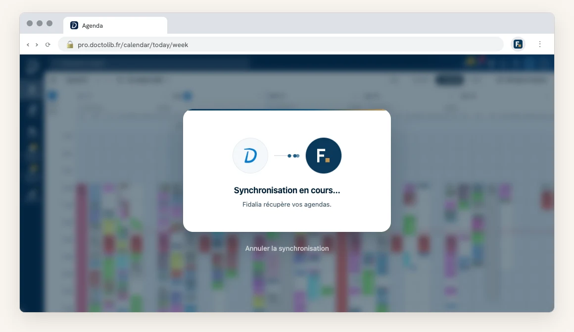 Fidalia : Synchronisation de l’agenda Doctolib