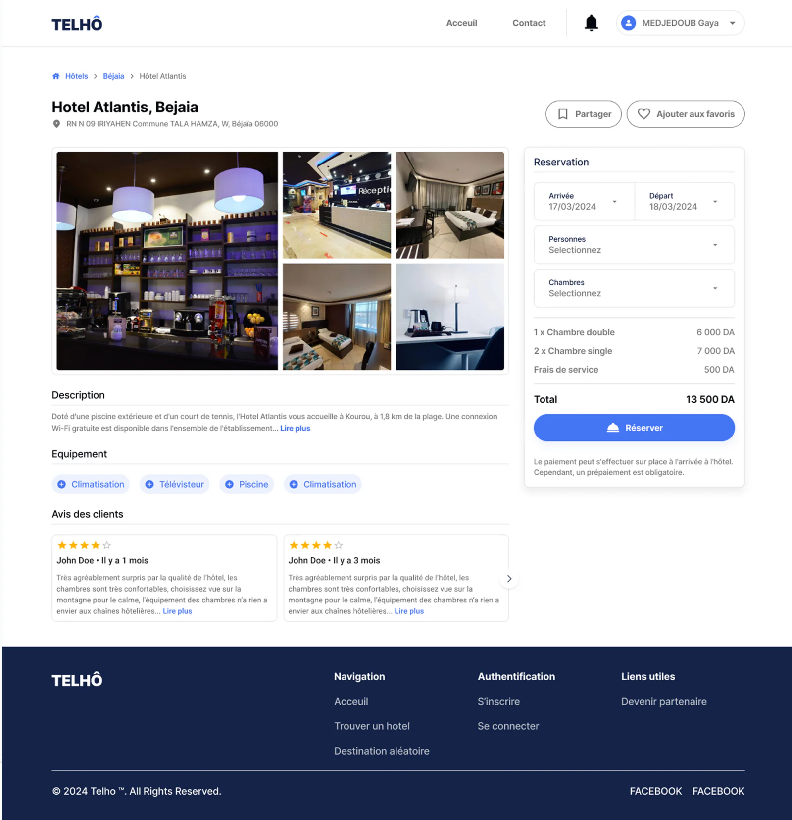 TELHÔ : Fiche d’un hôtel
