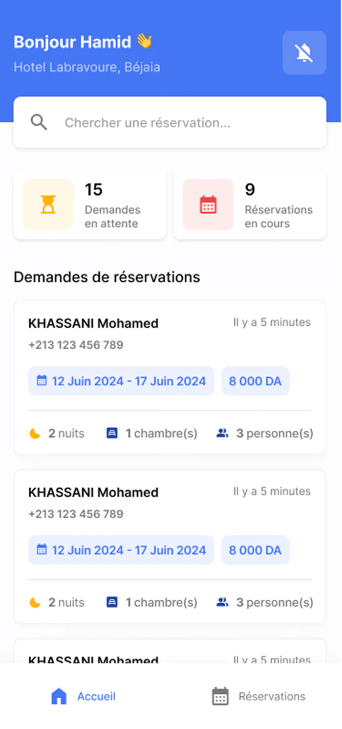TELHÔ : Demandes de réservation